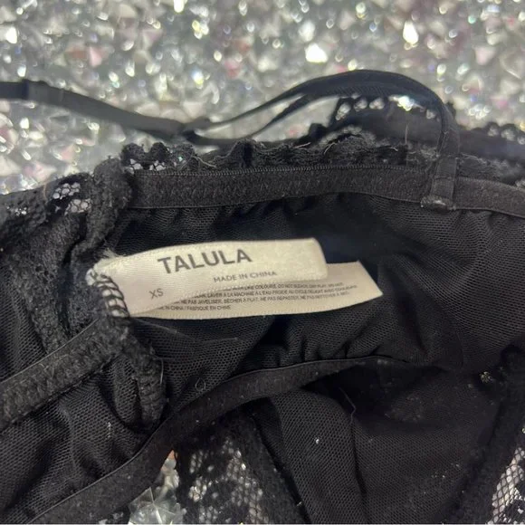Talula Aritzia bra lace black bralette stretchy floral sexy comfy lounge - Picture 6 of 7